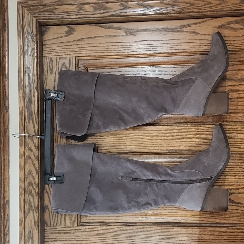 Breckelles Knee high suede boots.